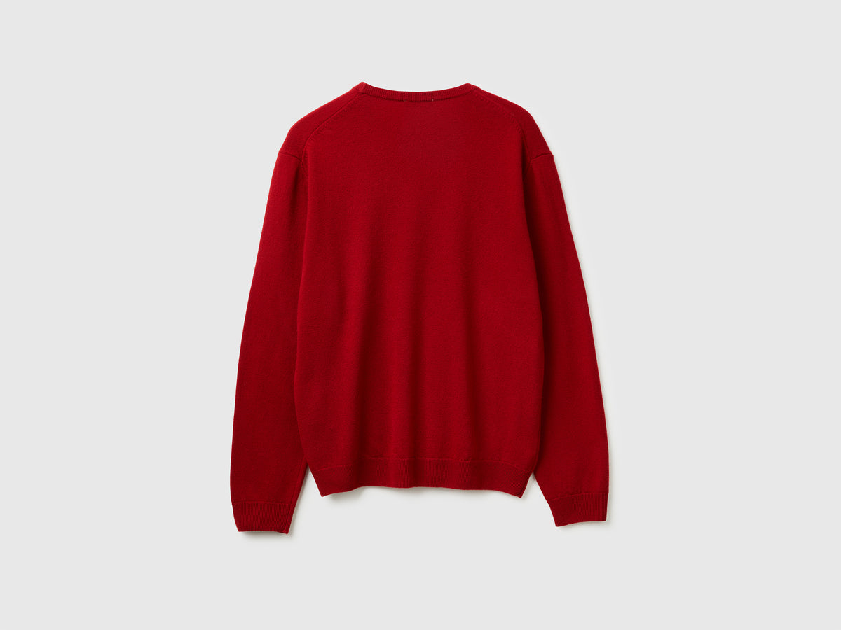 Maglia girocollo in pura lana Merino