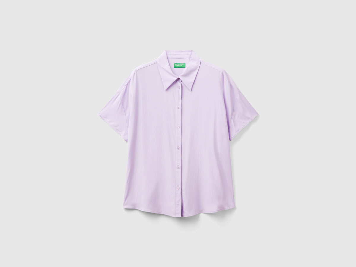 Camicia a manica corta in viscosa