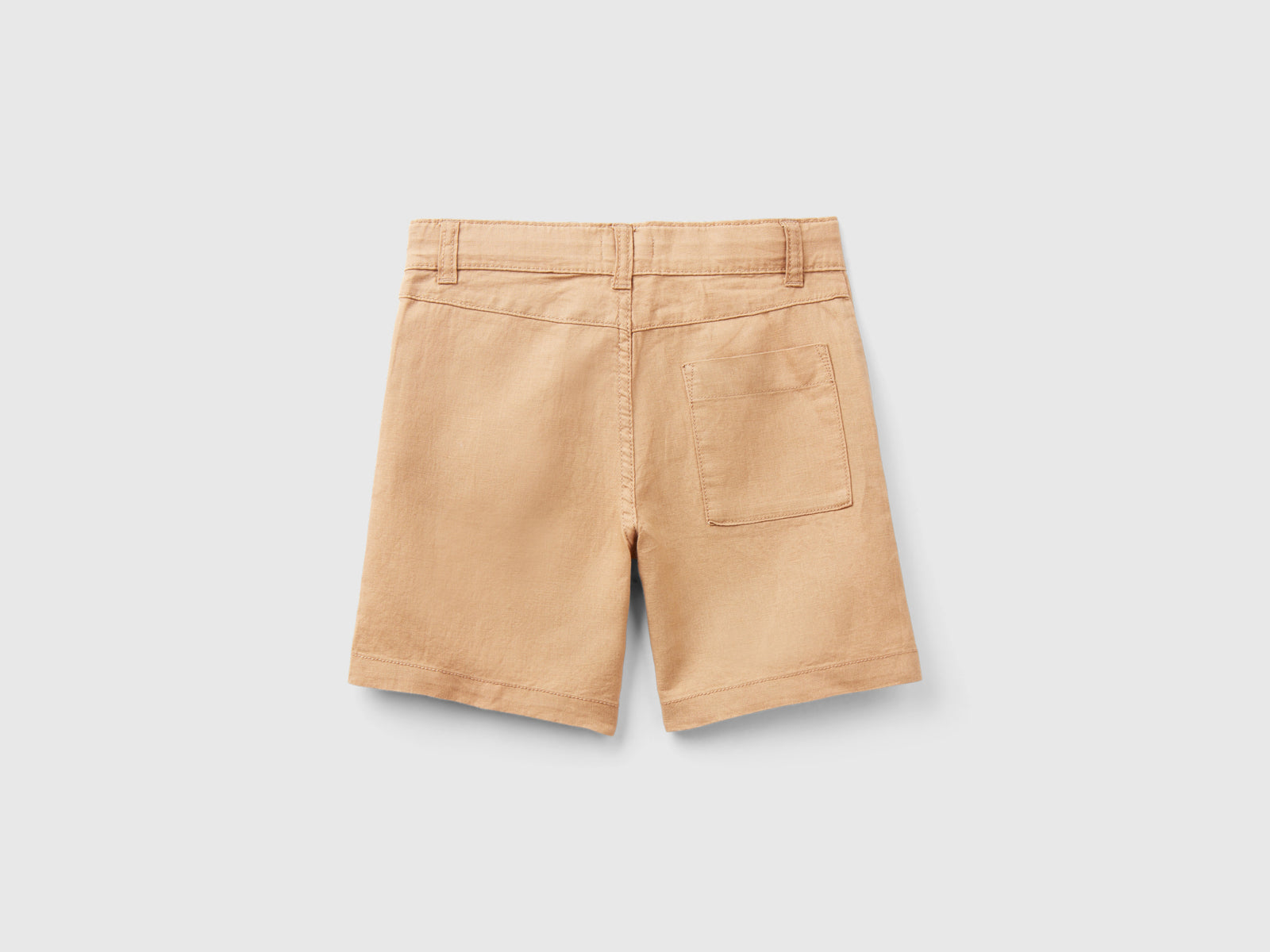 Shorts in misto lino da bimbo cammello 2 | Benetton Outlet