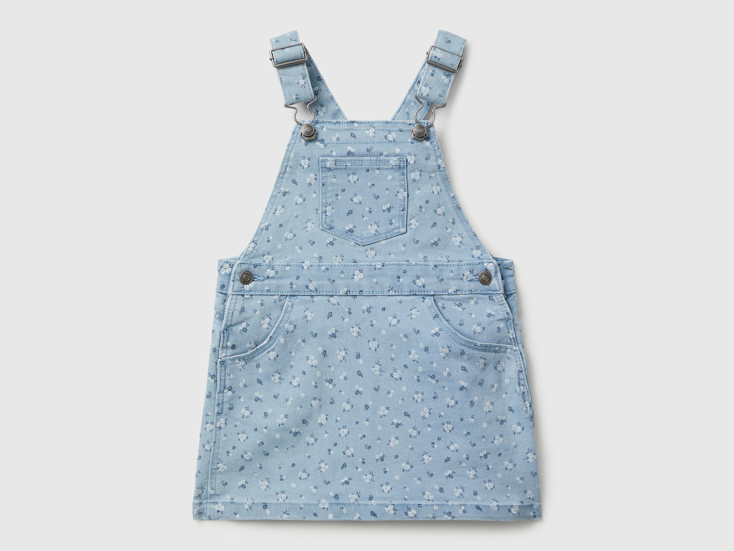 Gonna salopette a fiori da bimba azzurro | Benetton Outlet