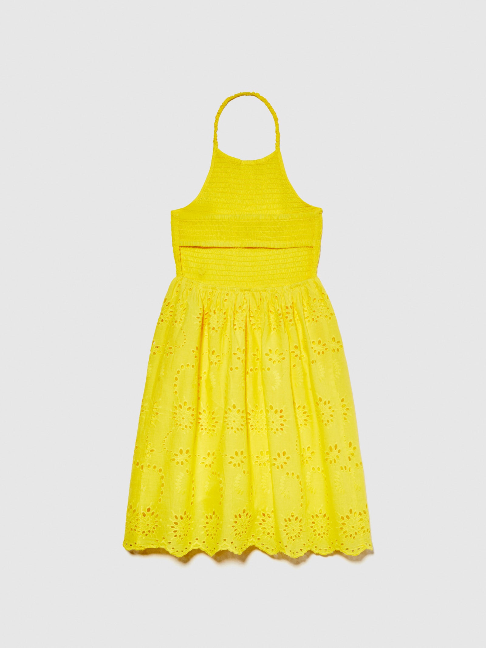 Vestito ricamato da bambina giallo 2 | Sisley young Outlet