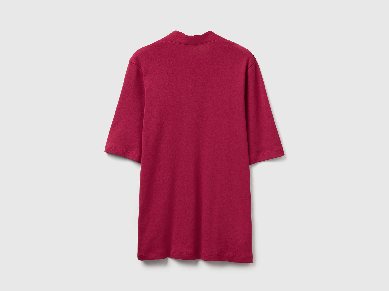 T-shirt slim fit in cotone a fibra lunga da donna fragola 2 | Benetton Outlet