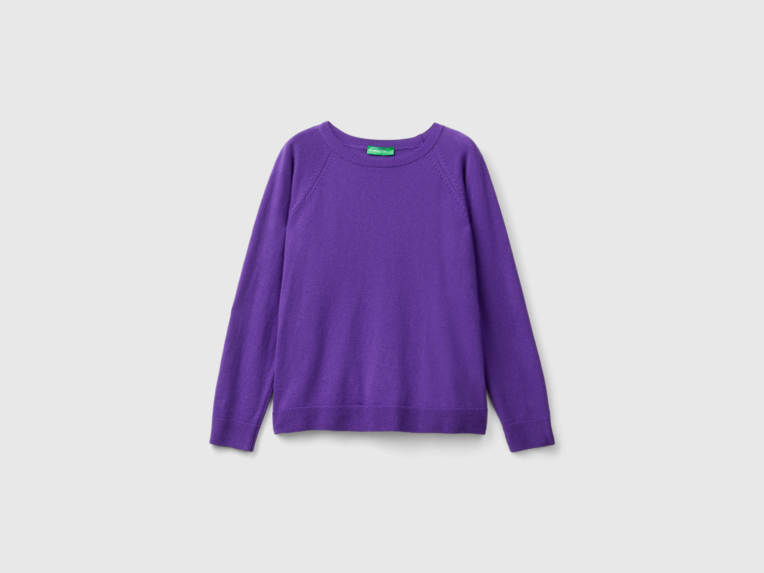 Maglia girocollo in misto lana e cashmere da donna viola | Benetton Outlet