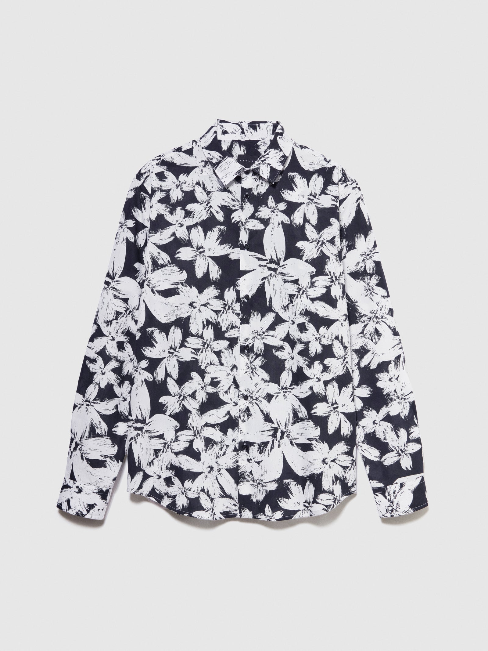 Camicia stampata da uomo nero | Sisley Outlet