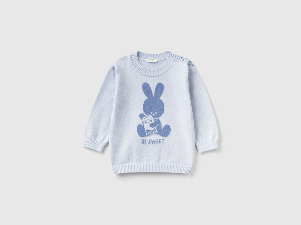 Maglia in caldo cotone con intarsio