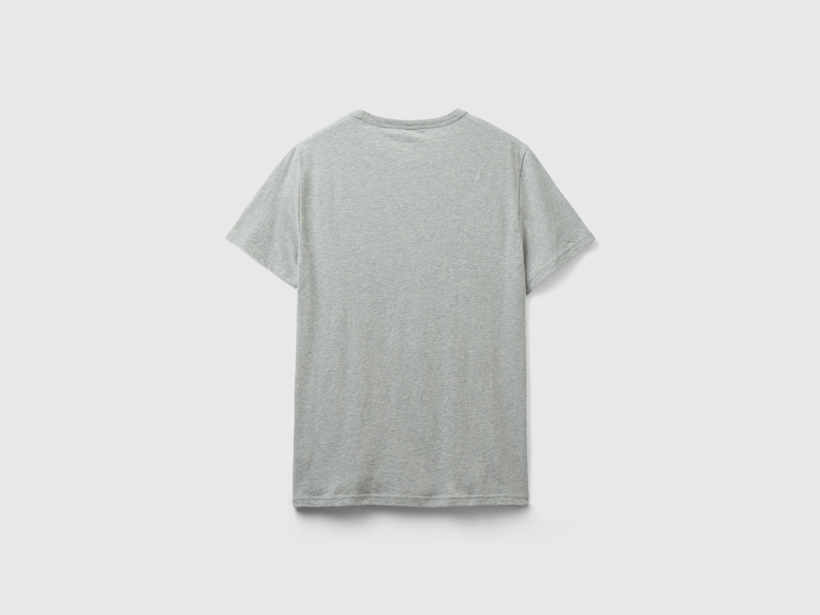 T-shirt in cotone bio con logo da uomo grigio chiaro 2 | Benetton Outlet