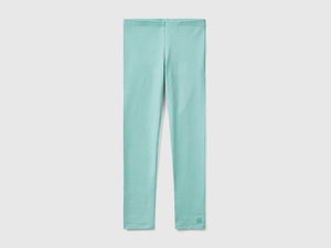 Leggings in cotone stretch con logo
