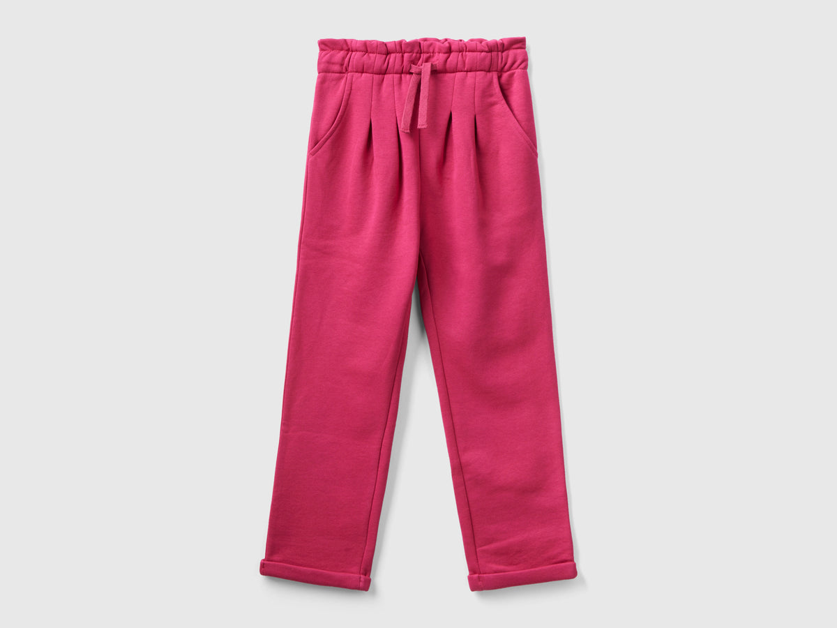 Pantaloni paperbag in calda felpa