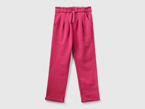 Pantaloni paperbag in calda felpa