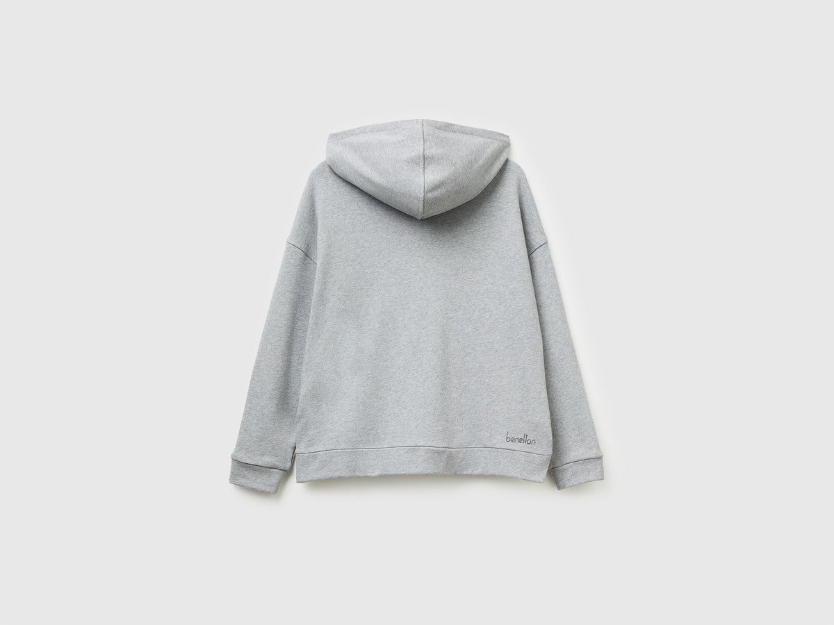 Felpa 100% cotone con zip e cappuccio