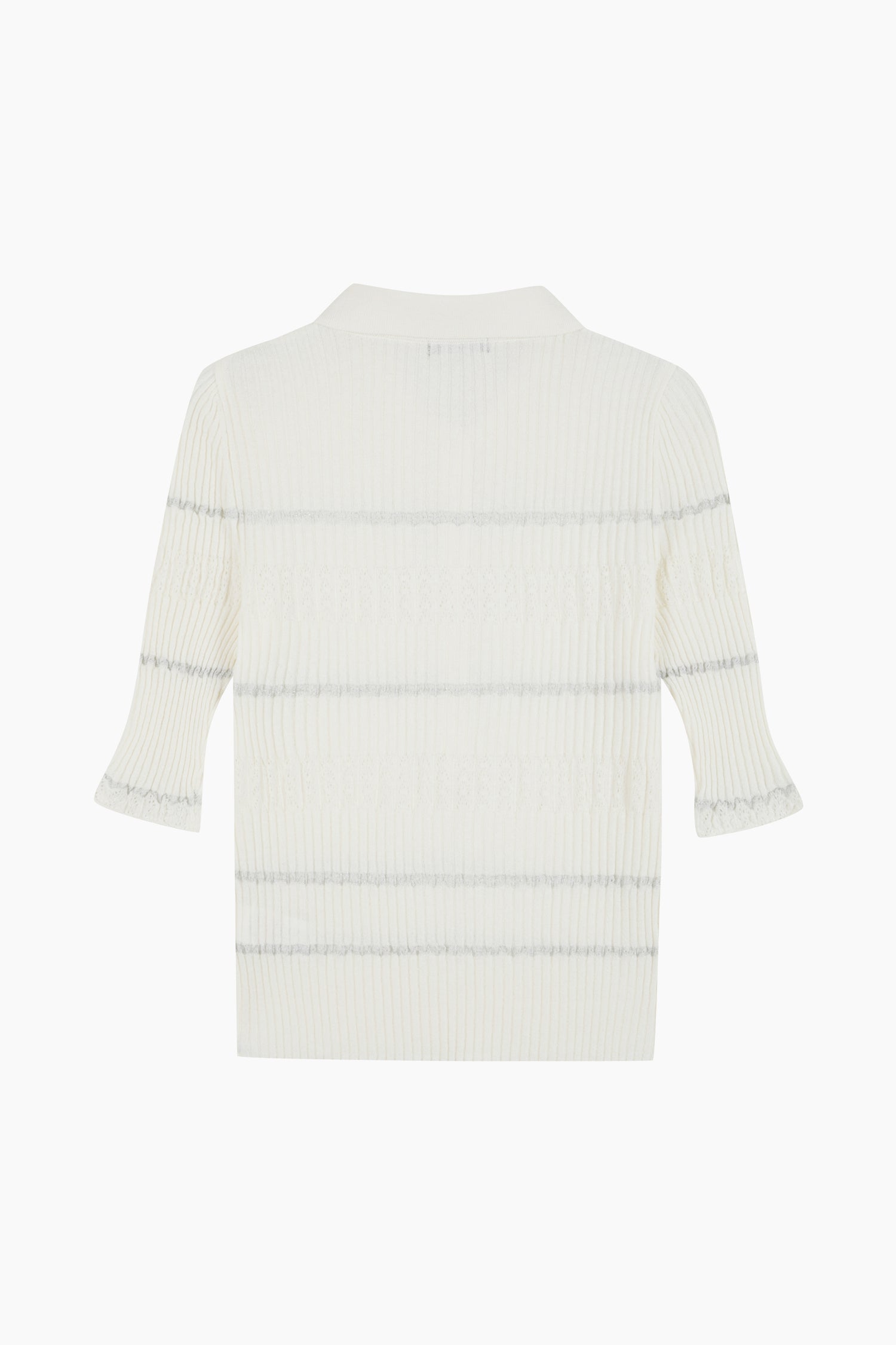 Maglia polo a costine da donna bianco 2 | Sisley Outlet