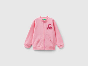 Felpa con zip in cotone bio