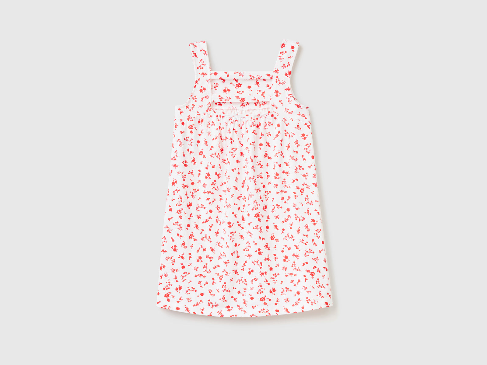 Vestito girocollo smanicato in puro cotone con lunghezza sotto il ginocchio da bambina multi-color 2 | Benetton Outlet