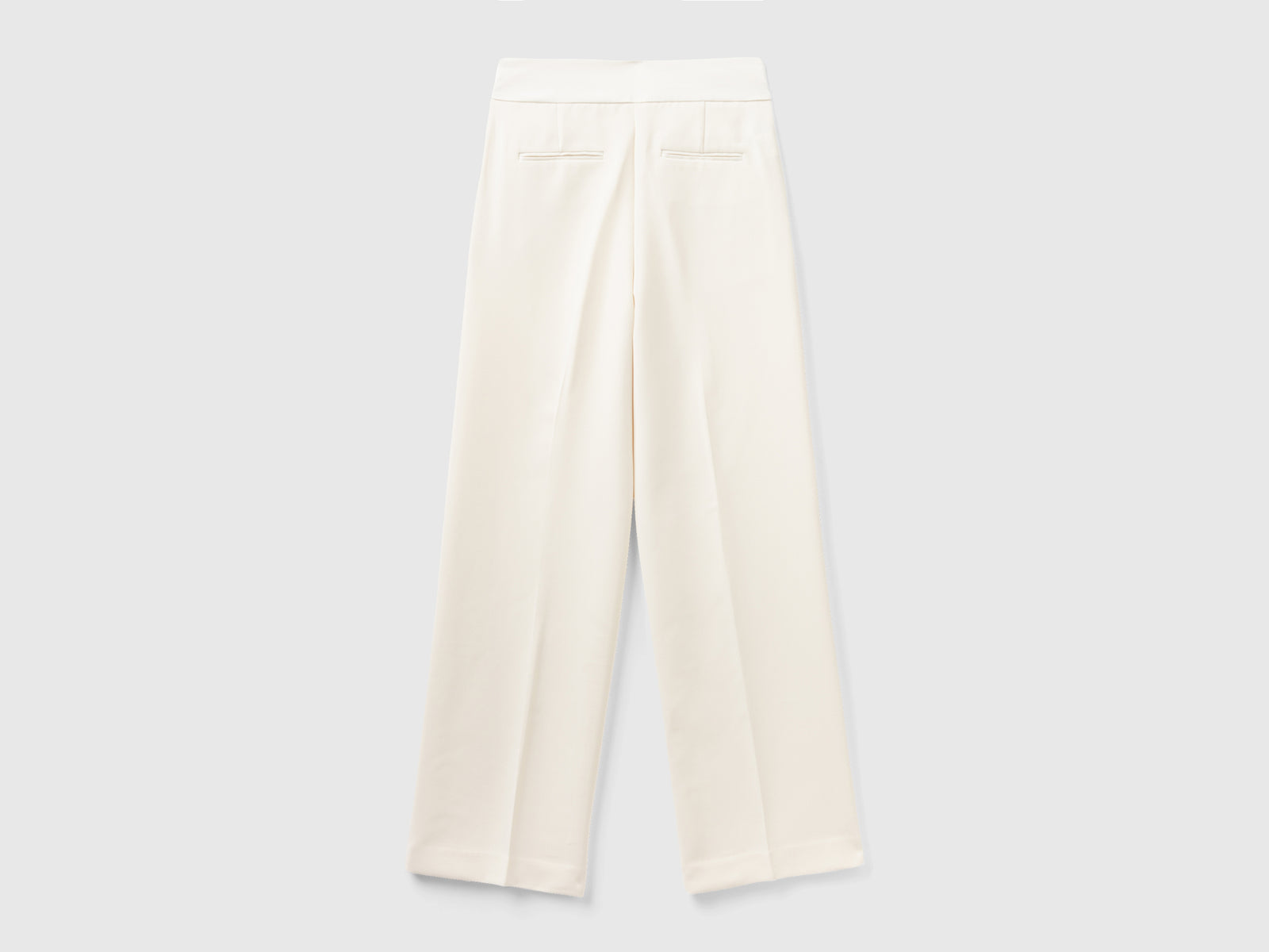 Pantaloni con cintura in raso da donna bianco panna 2 | Benetton Outlet