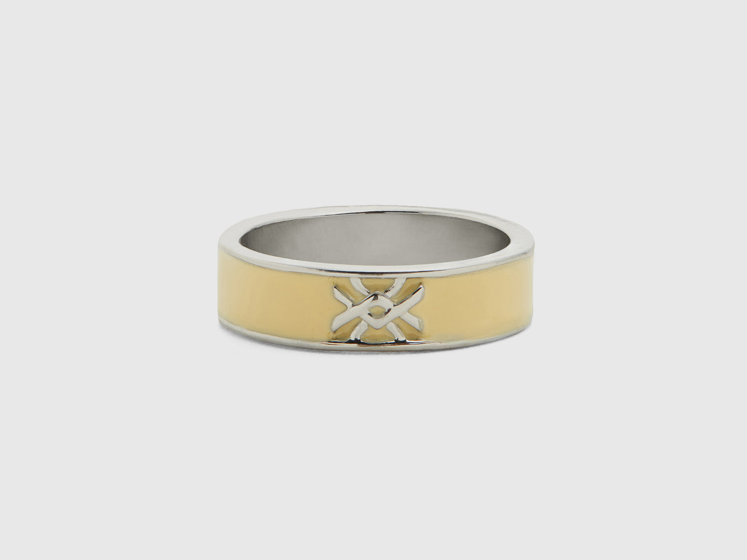 Anello a fascia chiaro con logo da donna giallo | Benetton Outlet