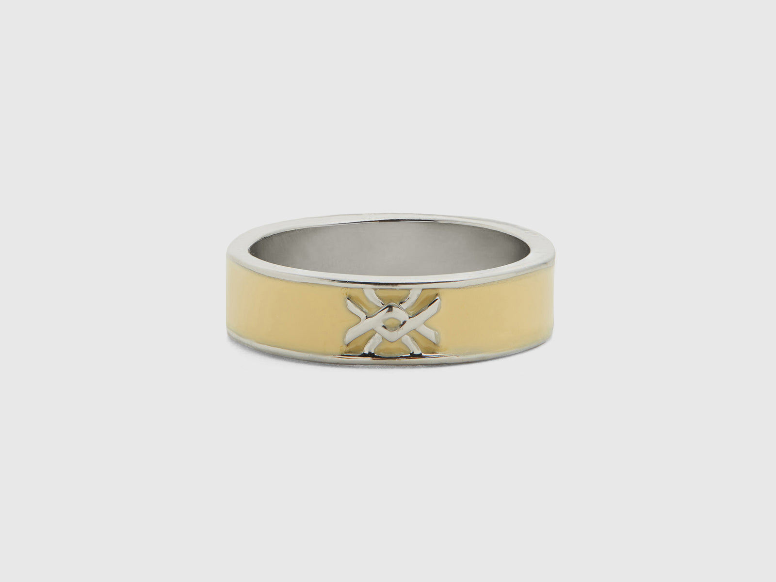 Anello a fascia chiaro con logo da donna giallo | Benetton Outlet