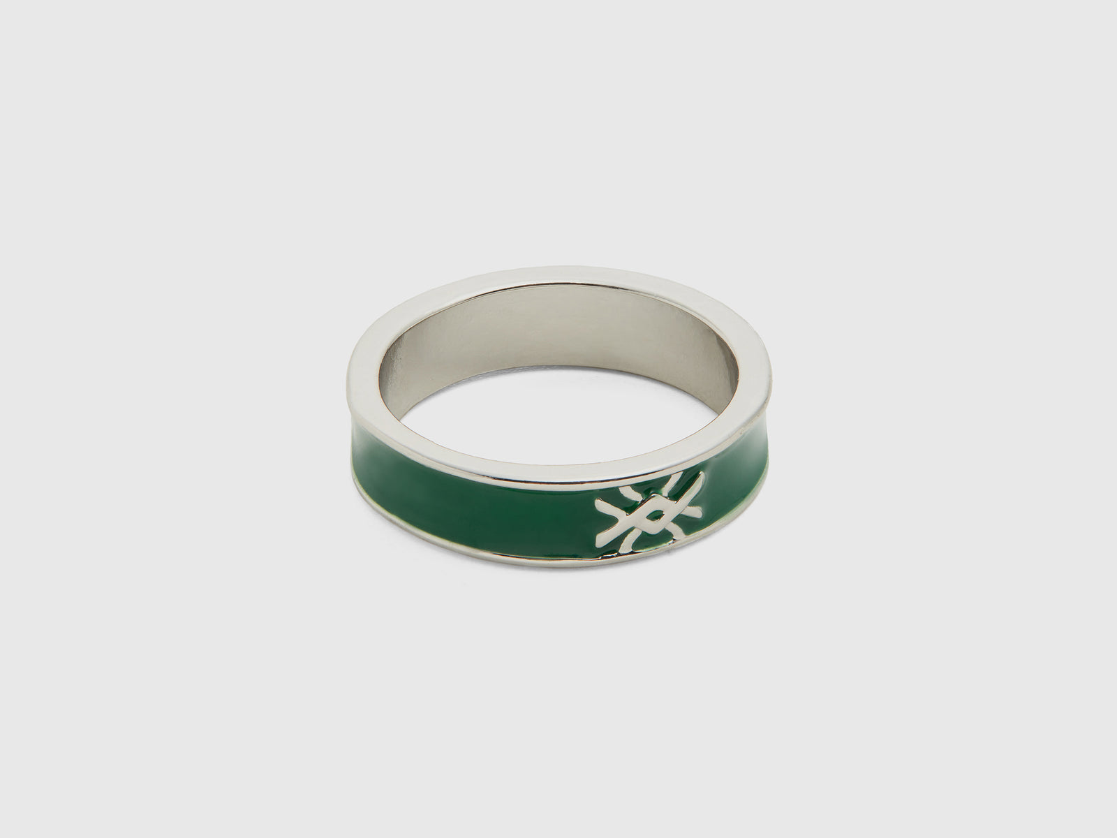 Anello a fascia con logo da donna verde 2 | Benetton Outlet