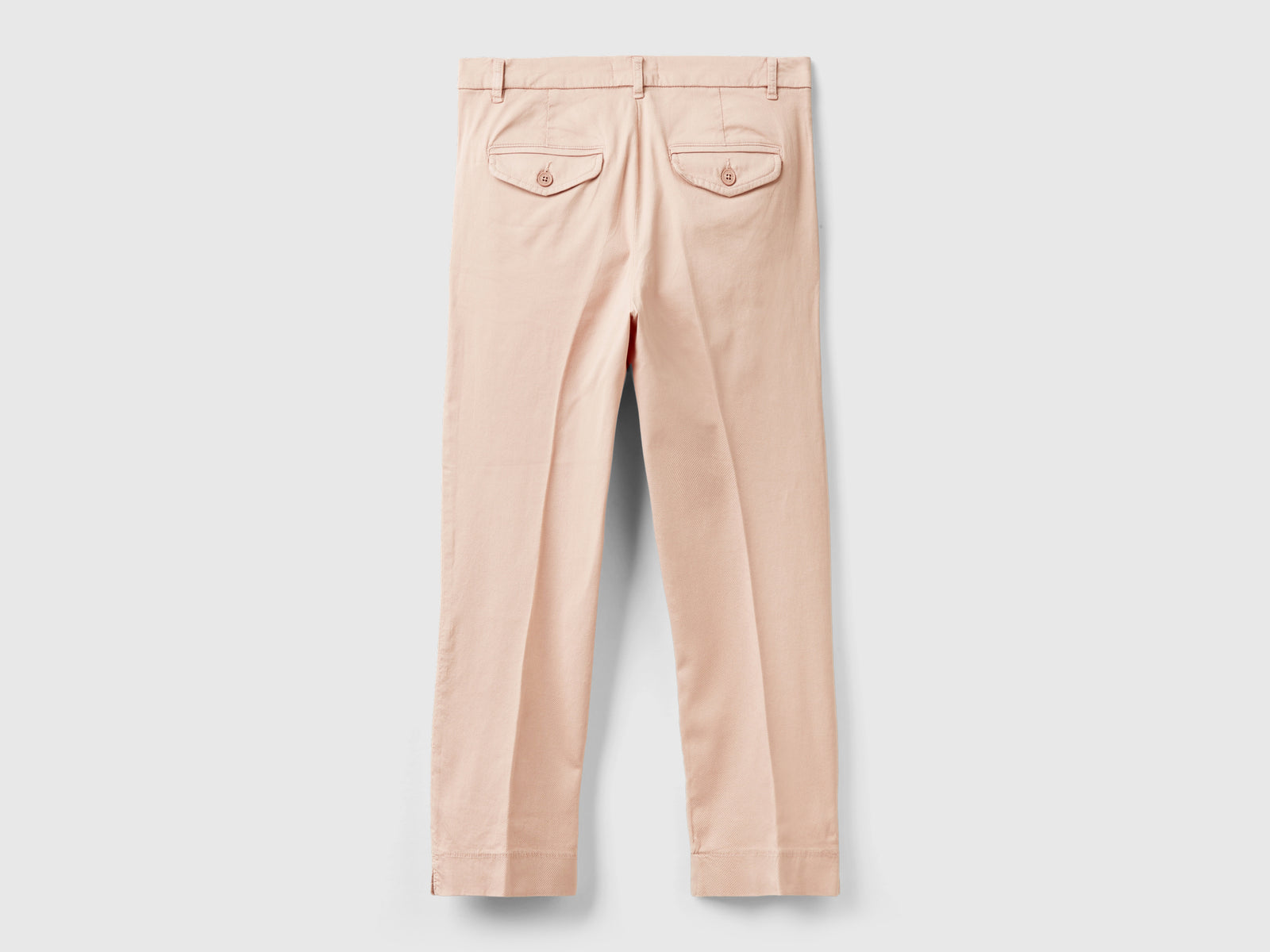 Chino cropped in cotone stretch da donna rosa tenue 2 | Benetton Outlet