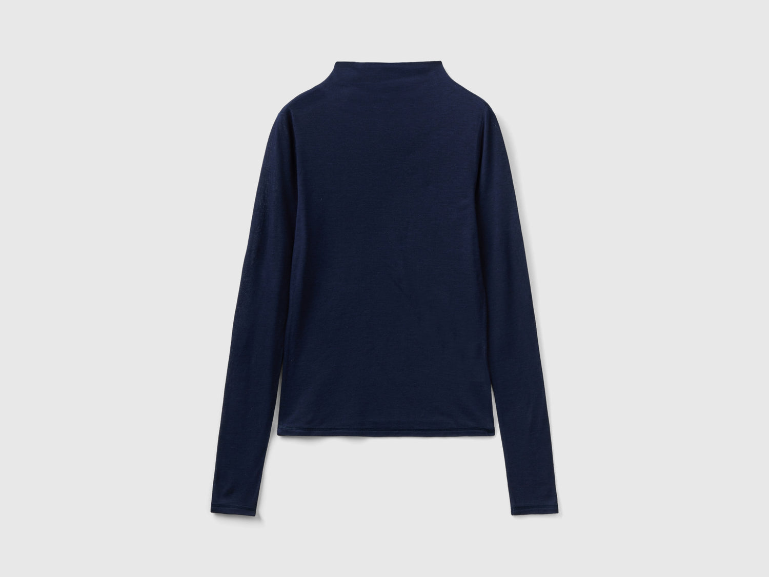 Maglietta in misto lana e viscosa da donna blu scuro | Benetton Outlet