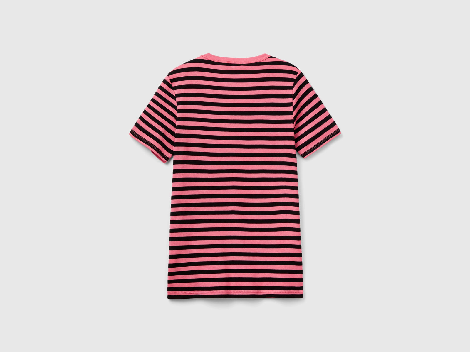 T-shirt girocollo a righe da donna rosa 2 | Benetton Outlet
