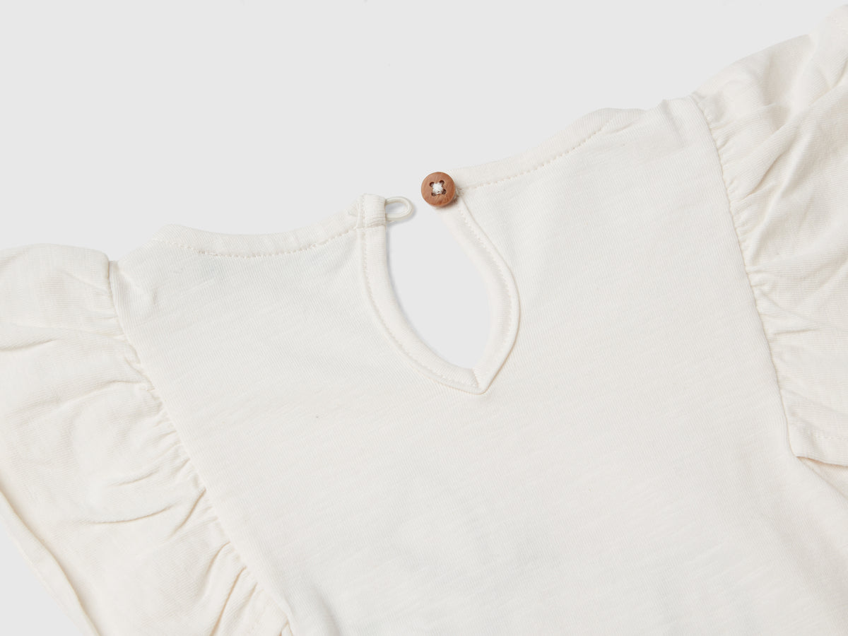 Maglietta con stampa e tulle