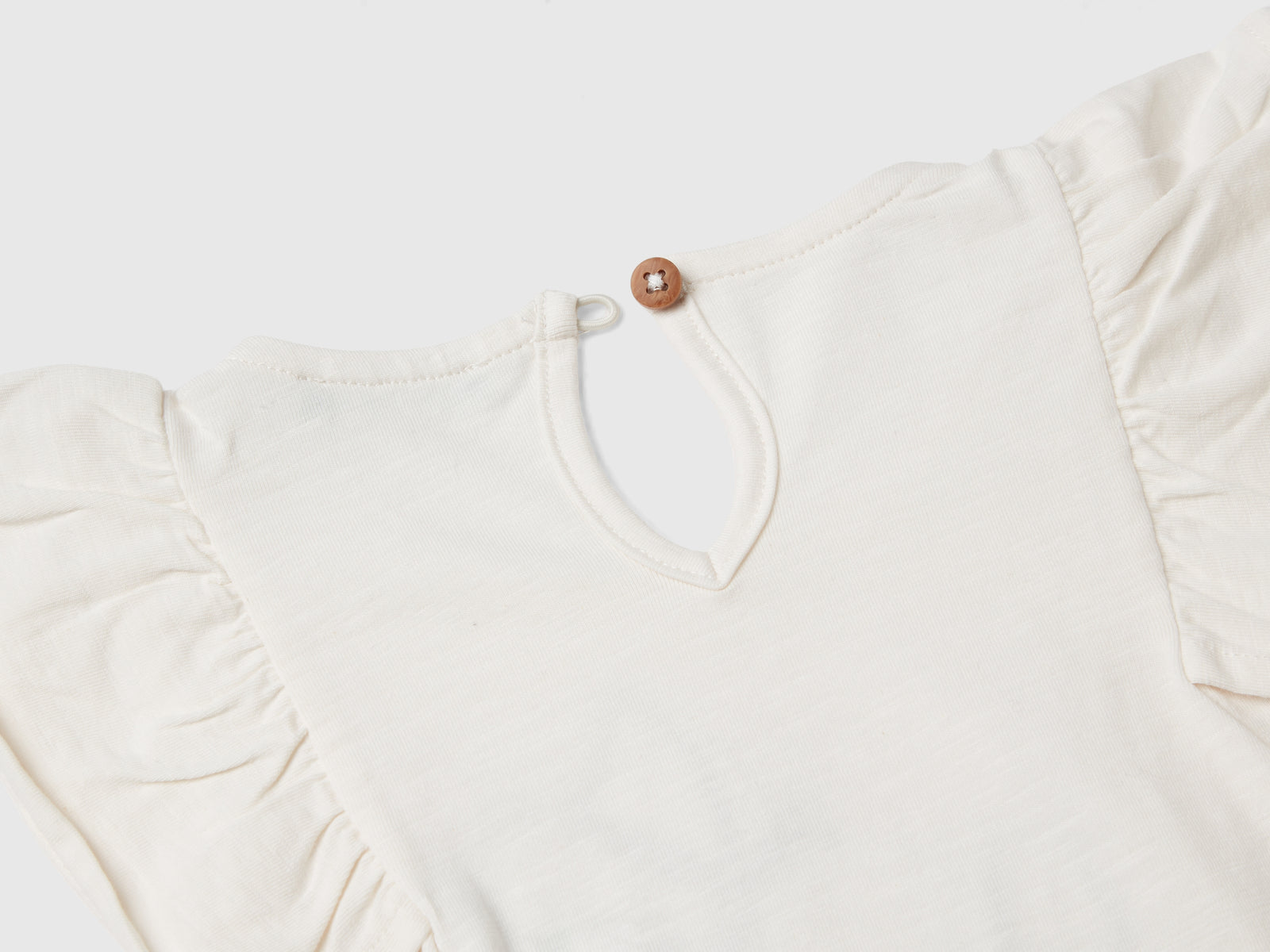 Maglietta con stampa e tulle da bimba bianco panna 2 | Benetton Outlet