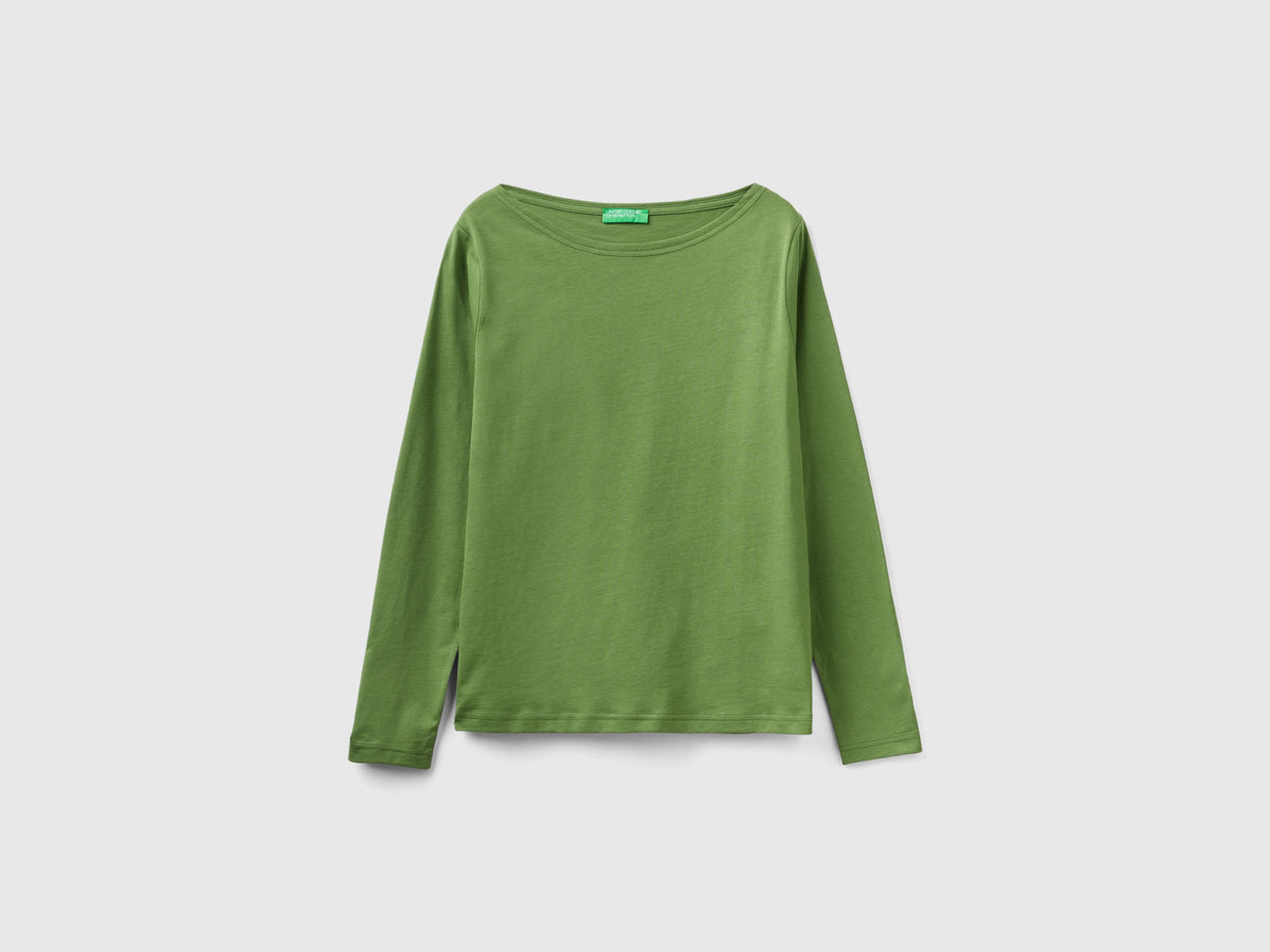 T-shirt con scollo a barchetta 100% cotone