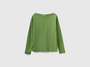 T-shirt con scollo a barchetta 100% cotone
