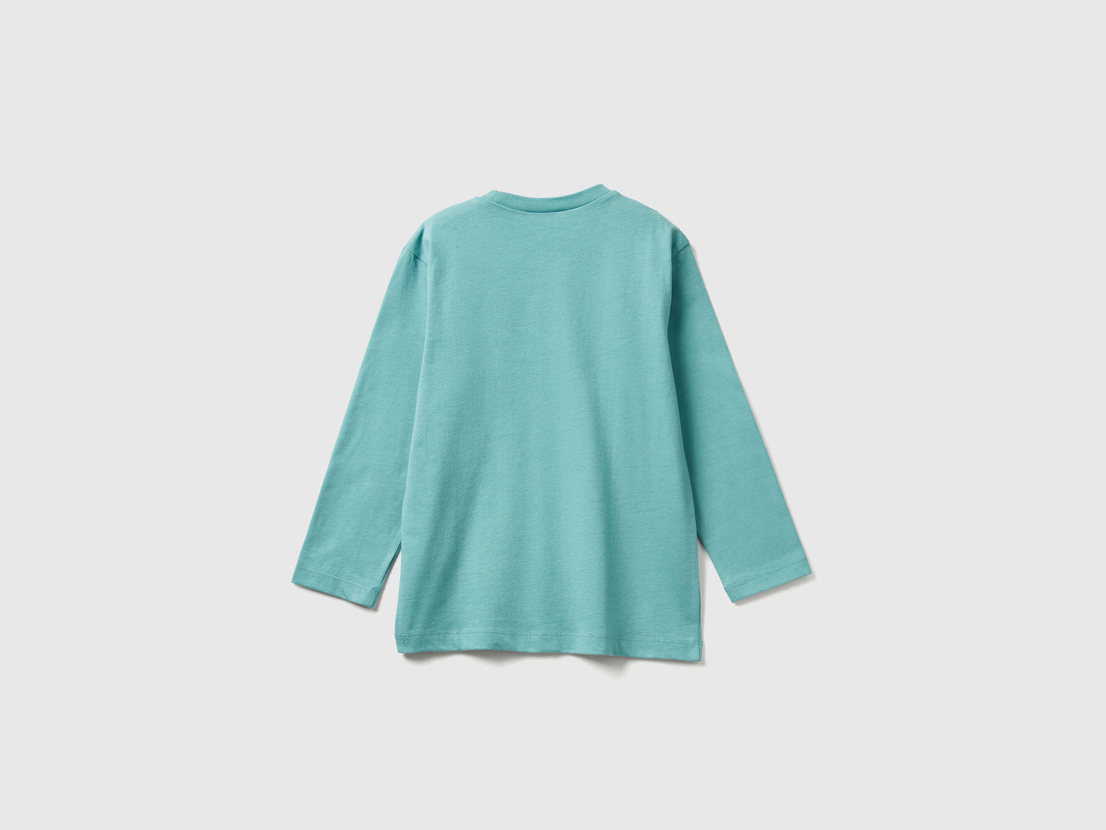 T-shirt con stampa da bimbo verde acqua 2 | Benetton Outlet