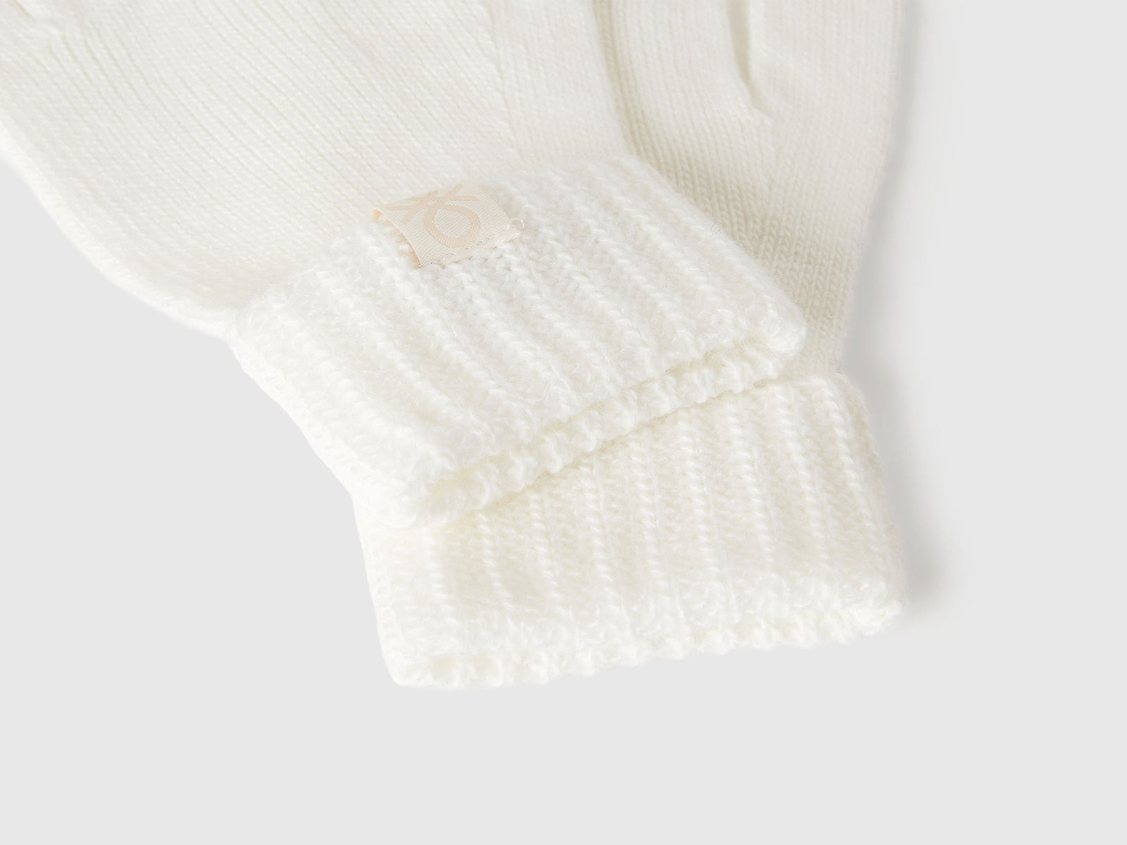 Guanti in maglia con logo da bambino bianco panna 3 | Benetton Outlet