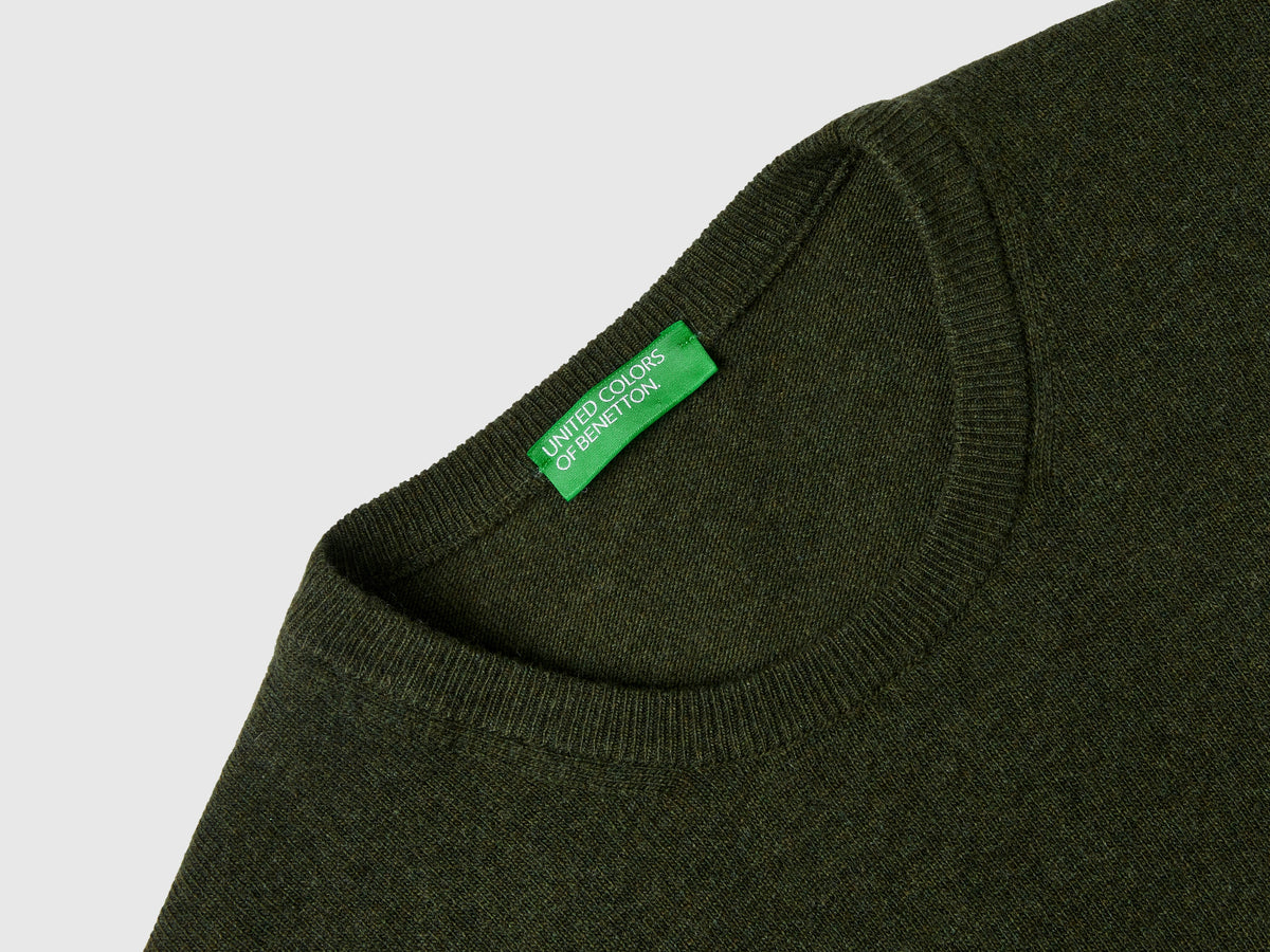 Maglia girocollo in pura lana Merino