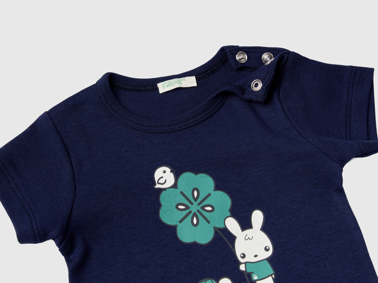 Maglietta 100% cotone biologico da neonato blu scuro 2 | Benetton Outlet