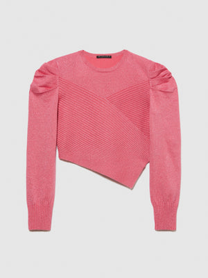 Maglia asimmetrica con lurex