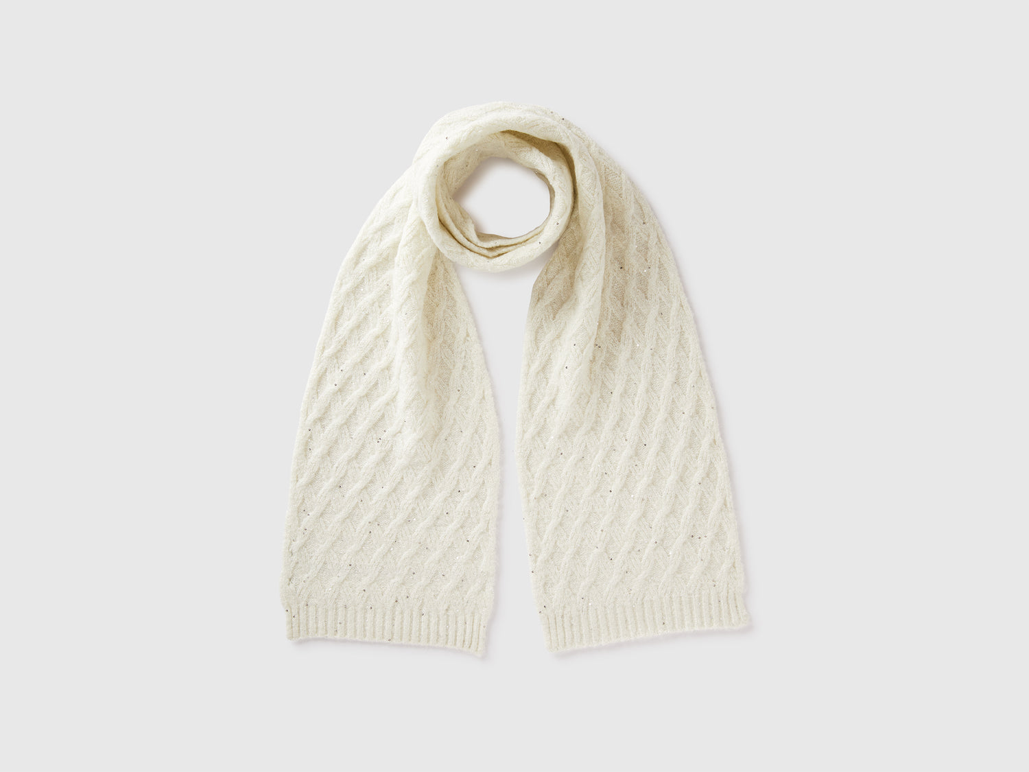 Sciarpa con lurex da bambina bianco panna | Benetton Outlet