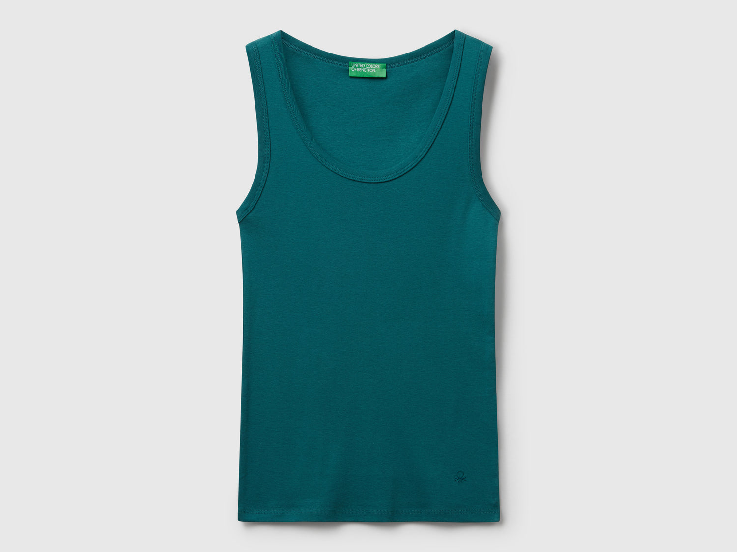 Canotta in puro cotone da donna verde scuro | Benetton Outlet