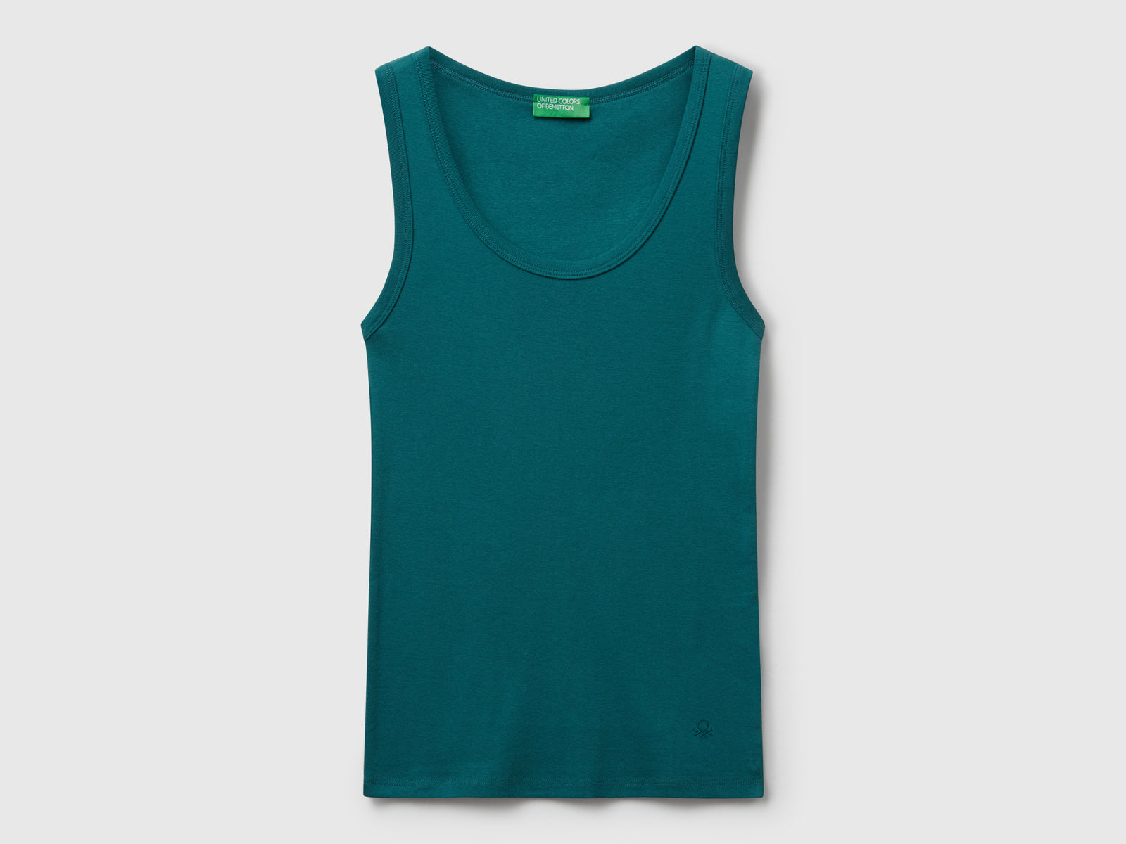 Canotta in puro cotone da donna verde scuro | Benetton Outlet