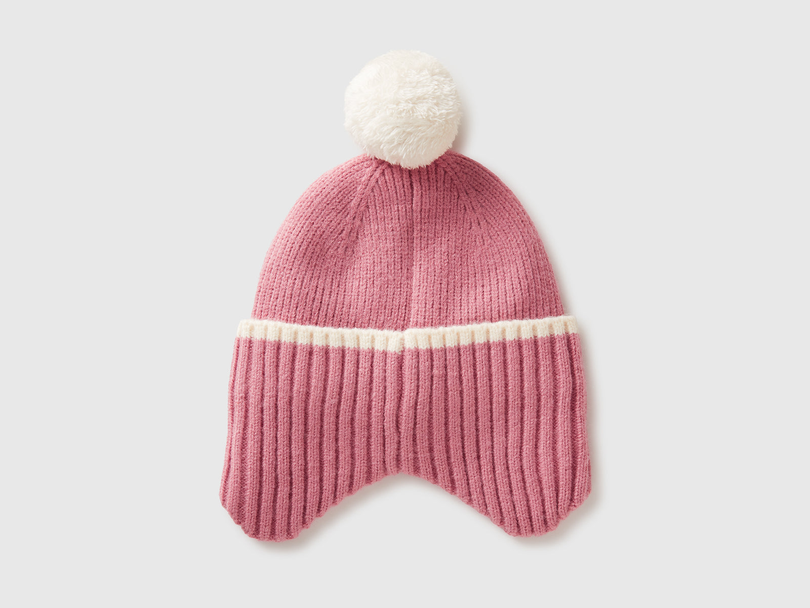 Cappello con paraorecchie e pom pom da bimbo rosa 2 | Benetton Outlet