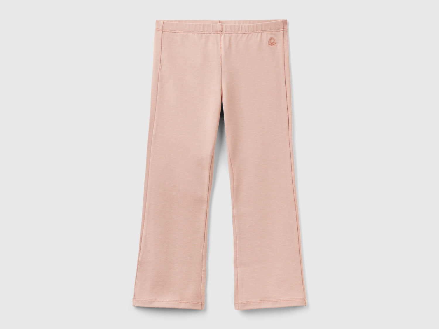 Leggings a zampa in cotone stretch da bimba rosa tenue | Benetton Outlet