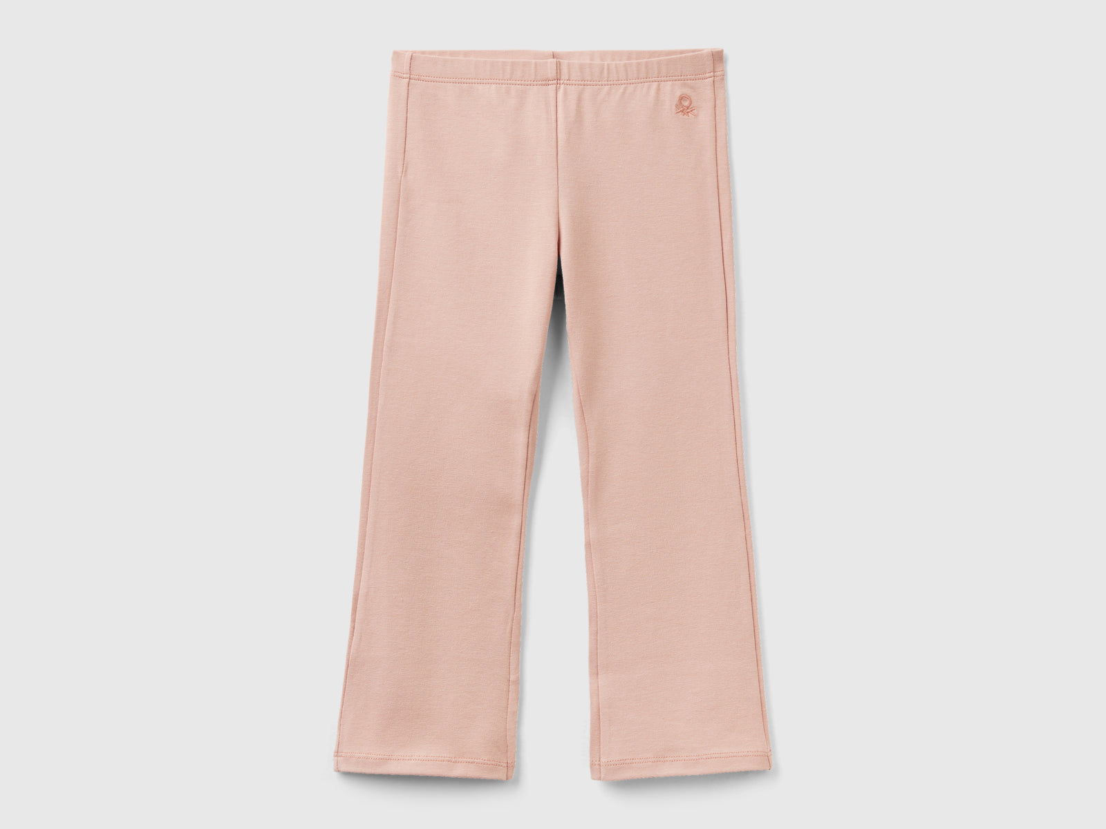 Leggings a zampa in cotone stretch da bimba rosa tenue | Benetton Outlet