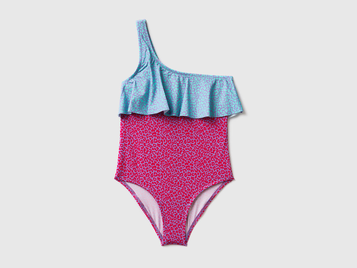 Costume intero monospalla in tessuto elasticizzato