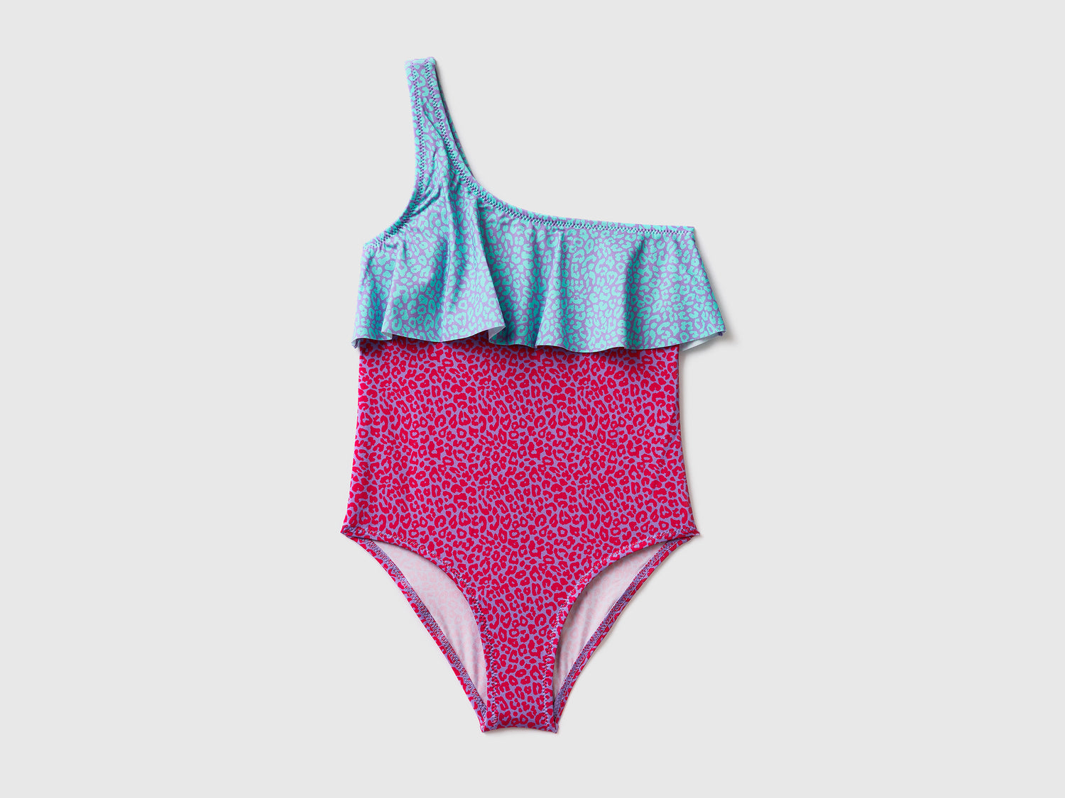 Costume intero monospalla in tessuto elasticizzato da bambina multi-color | Benetton Outlet