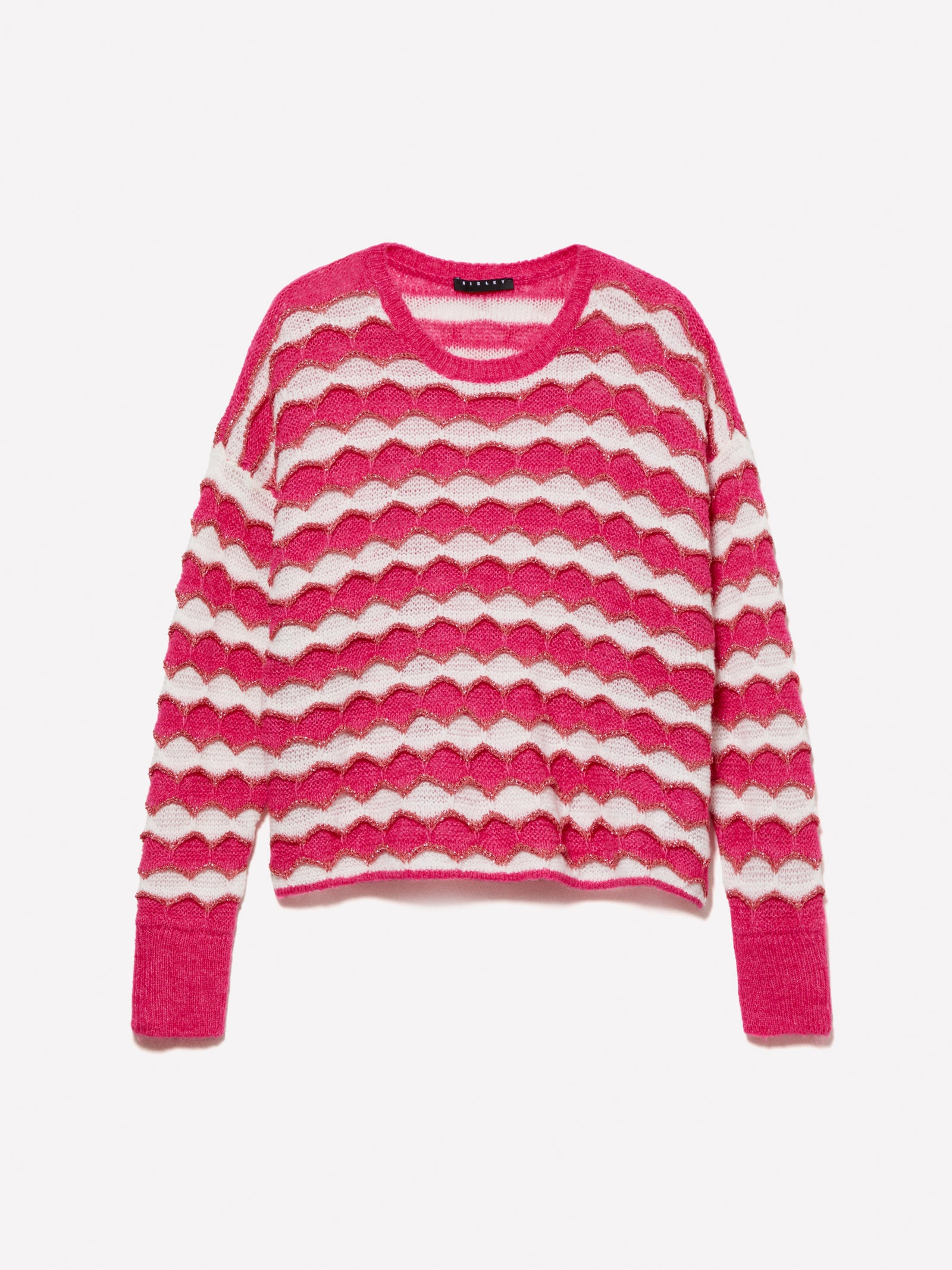 Maglia cropped con lurex fuscia da bambina rosa | Sisley young Outlet