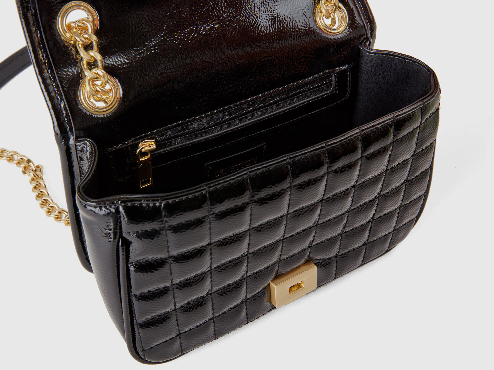 Borsa piccola lucida da donna nero 3 | Benetton Outlet