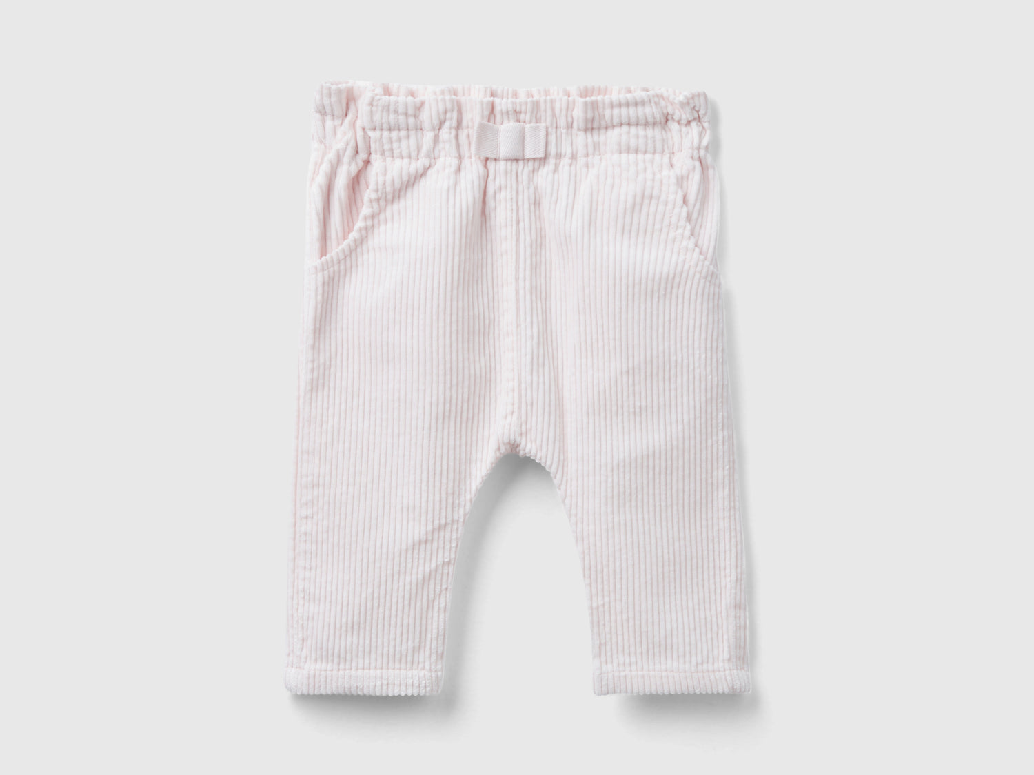 Pantaloni paperbag in velluto a coste da neonato rosa tenue | Benetton Outlet