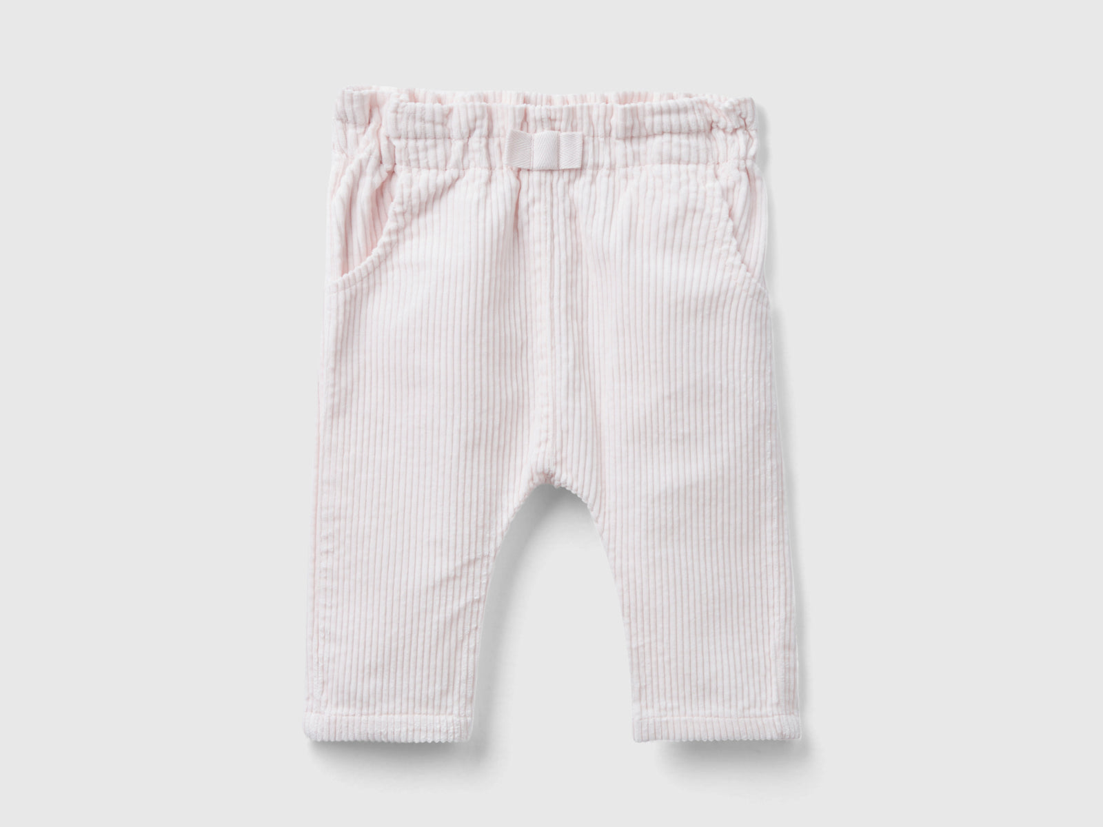 Pantaloni paperbag in velluto a coste da neonato rosa tenue | Benetton Outlet