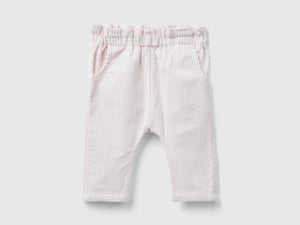 Pantaloni paperbag in velluto a coste