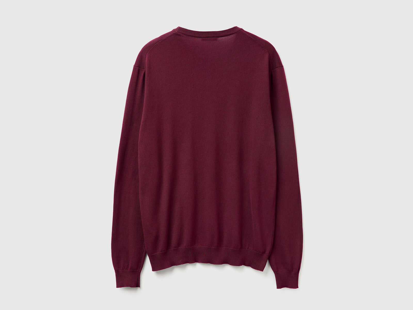 Maglia girocollo 100% cotone da uomo bordeaux 2 | Benetton Outlet