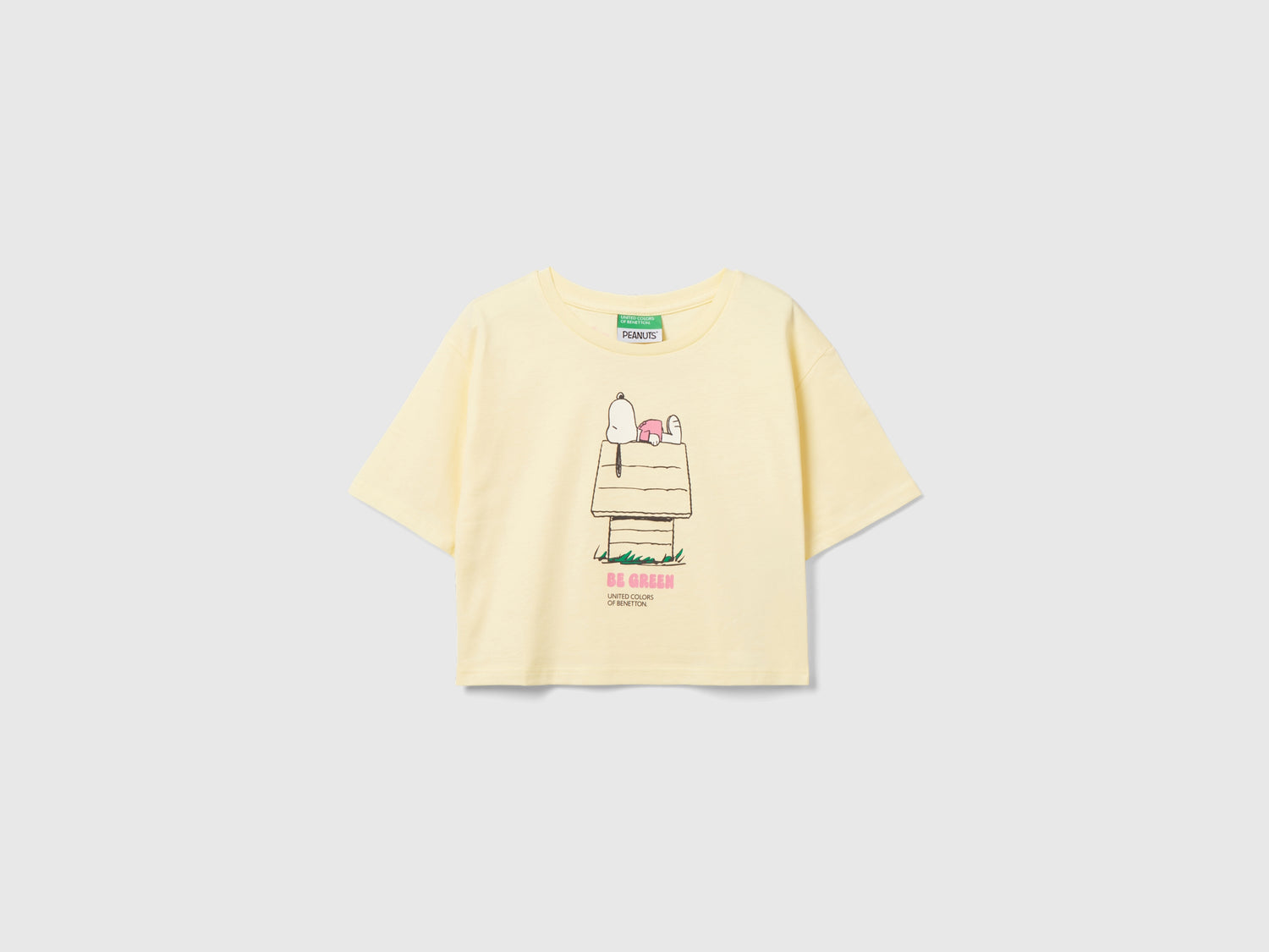 T-shirt cropped ©Peanuts da bambina giallo | Benetton Outlet