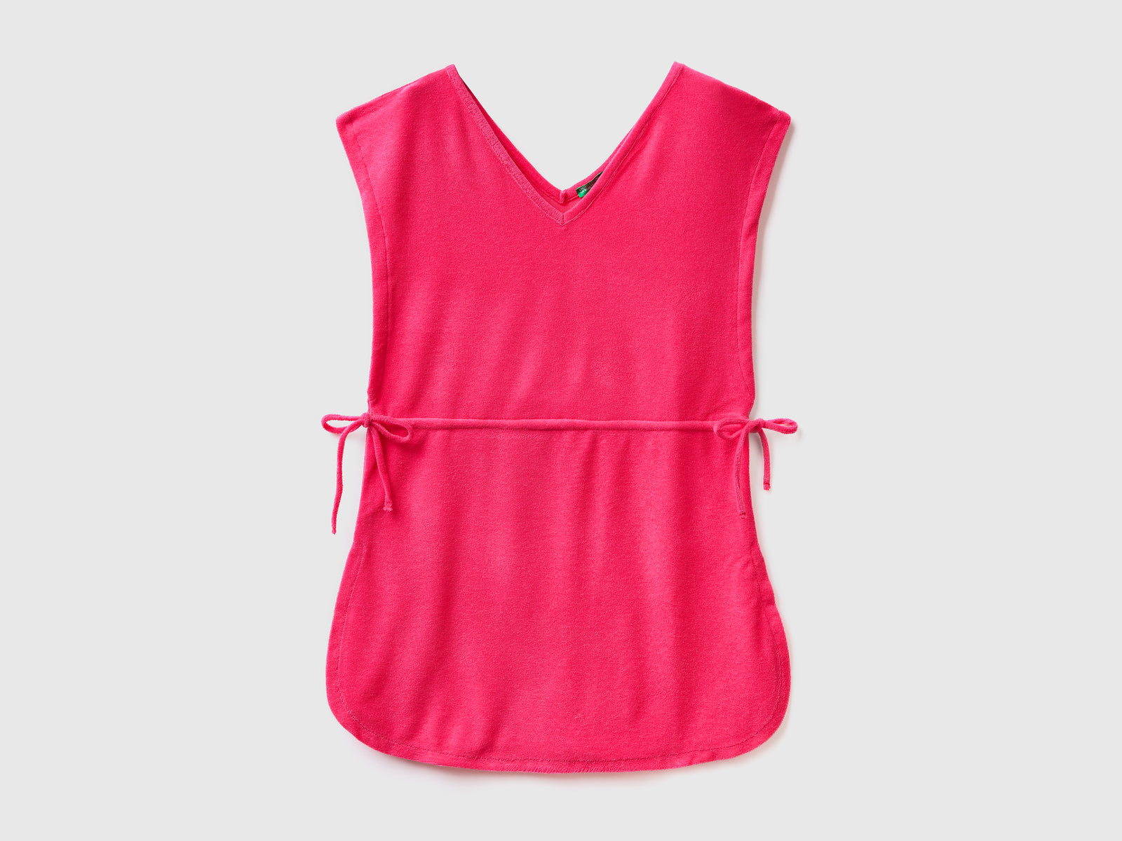 Vestito corto copricostume in morbida spugna di misto cotone da donna fucsia | Benetton Outlet
