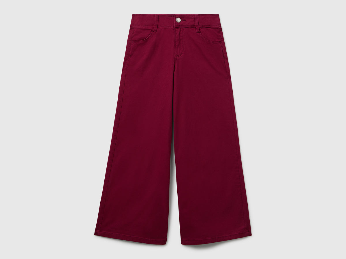Pantaloni ampi in cotone stretch